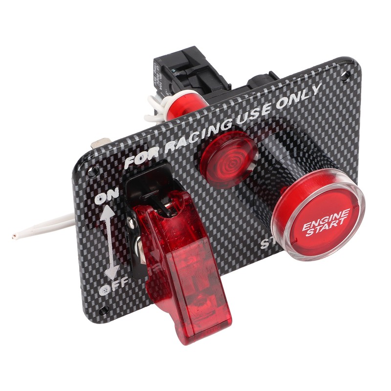 Ignition Switch Panel Kit 12V 40A Carbon Fiber Racing Style