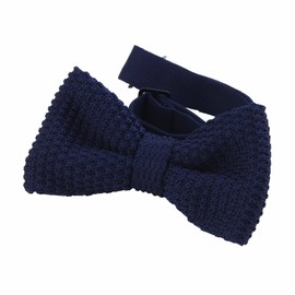 DonDon Men Knit Knitted Bow Tie Pre Tied and Adjustable Blue