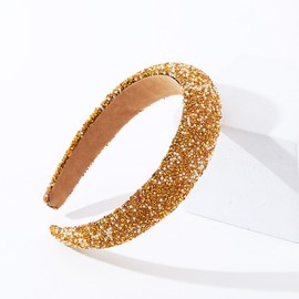 Glitter Headband,Women Rhinestone Headbands Gold Sparkly Headband Diamante Headband Imitation Diamond Crystal Hoop Headband for Birthday Wedding Parties Daily Decor
