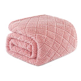 Whale Flotilla Cuddly Blanket, Soft, Warm and Fluffy Waffle Blankets for Any Season, 150 x 200 cm, Pink