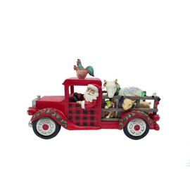 Country Christmas Cargo Santa Driving Truck