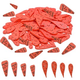 200 Pieces Christmas Carrot Nose Buttons Christmas Wooden Buttons DIY Ornament Christmas Snowman DIY Decoration Craft, 4 Sizes, 2 Styles