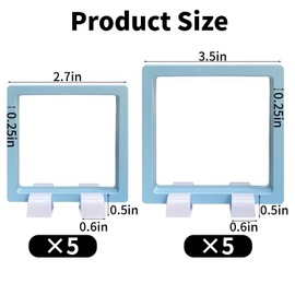 10 Pcs Seashell Holder 3D Floating Display Case, Jewelry Display Box with Base, Freestanding Collectible Holder, Used to Showcase Jewelry, Badges, etc(Baby Blue)