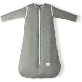 MOOVO by Nuvita 90250 Sleeping Bag with Foot and Foldable Socks, Organic Cotton, Oeko-Tex Certified, TOG 2.5, Size: 3 Years, Sage Green Floral