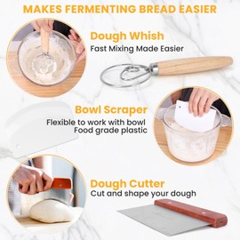Athomevita Natural Rattan Bread Baking Bowl – Handcrafted 9-Inch White Proofing Basket for Artisan Bread, Sourdough, and Home Baking, 9-inch oval Sourdough Proofing Basket