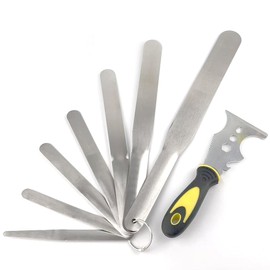 958-G01 Streamline Caulk Spatula 7-Piece Set，Purpose Caulking Tooling Widths from 3/8” to 1-1/2”, Caulking Spatula Tool Set，With 3” Putty Knife for Combined Use