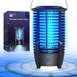 Portable Bug Zapper Rechargeable, Working 9 Hours, Portable 4000v Uv Blue Light Electric Mosquito Zapper Bug Light with Led Light, Electric Insect Killer Fly Trap, Cordless Bug Zapper Outdoor