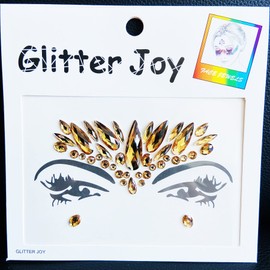 Face Gems Jewels, Festival Face Jewels Tattoo Stickers,Face Gems Stick on, Body Gem Stones Temporary Face Tattoos for Festival,4-Pack,Light-Coffee