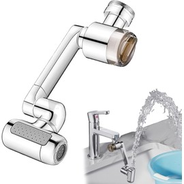 1080° Rotating Faucet Extender for Bathroom & Kitchen Sink, Dual Mode Water Saving Faucet Aerator with Built-In Filter, Universal Swivel Sink Faucet Attachment, Tool-Free Install (1 PCS)
