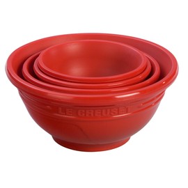 Le Creuset Silicone Prep Bowls, Set of 4 - 1/4c, 1/3c, 1/2c & 1 cup, Cerise