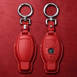 Tukellen Key fob Cover Genuine Leather with Keychain