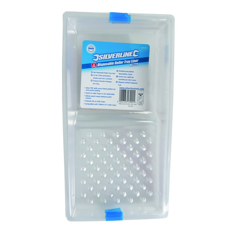 Silverline Disposable Roller Tray Liner 5pk 100mm (450193)