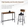 Tatub Bar Table and 2 Chairs Set, Industrial Style Bar