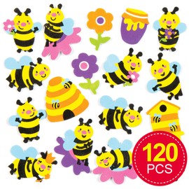 Baker Ross AC812 Bee Foam Stickers (Pack of 120), Assorted, 3.0 cm*15.0 cm*12.0 cm