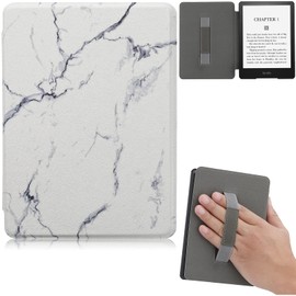 REASUN Case for 6.8" Kindle Paperwhite 2021, PU Leather Hand Strap with Auto Sleep/Wake Case for 6.8'' Kindle Paperwhite 11th Generation 2021 Release and Kindle Paperwhite Signature Edition, Marble