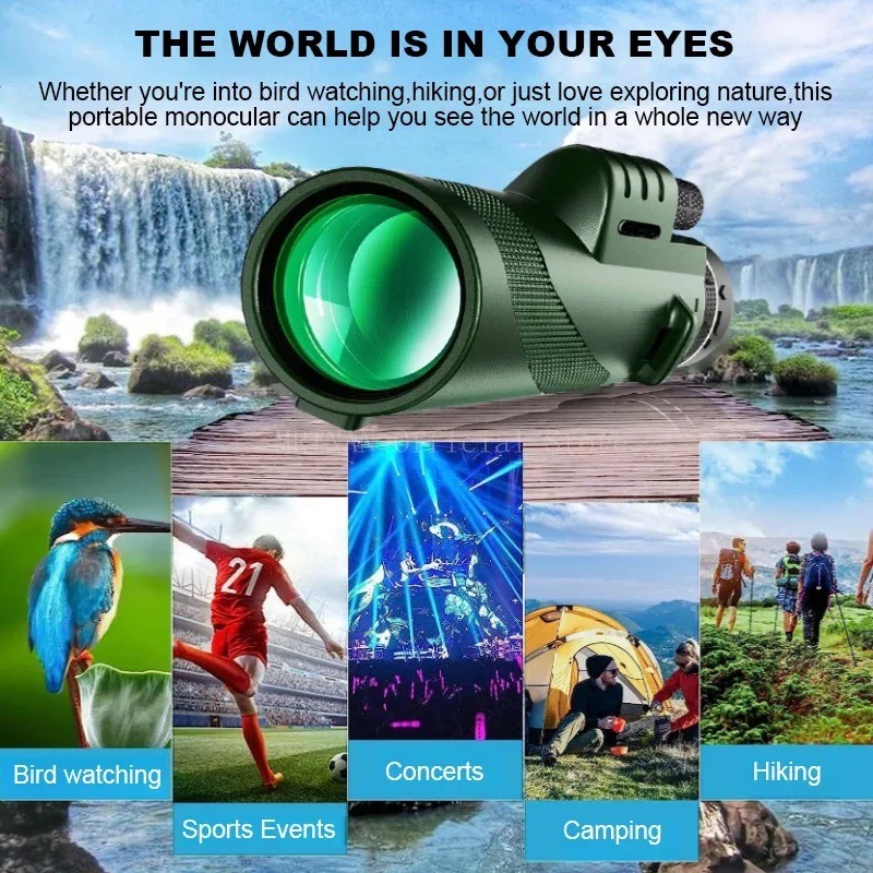 80x100 Portable Zoom HD Telescope Folding Long Distance Mini Powerful