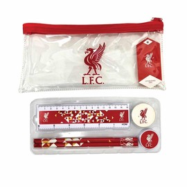 Team Direct Liverpool FC Particle Clear Pencil Case Stationery Set