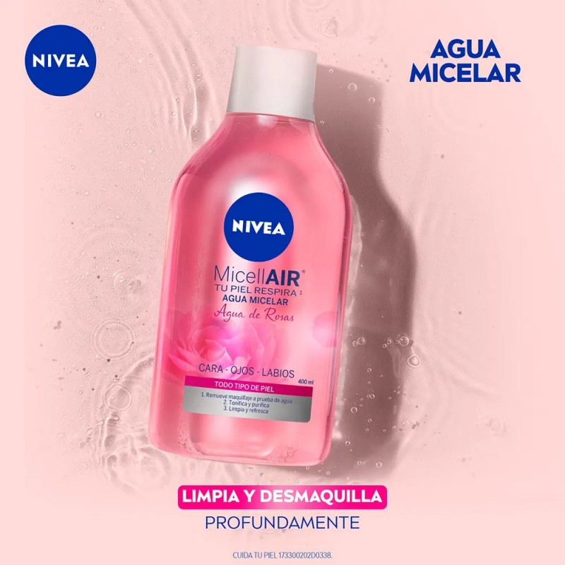 Agua Micelar Desmaquillante Nivea Agua De Rosas 400ml