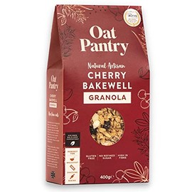 Oat Pantry Cherry Bakewell Granola, 400g (10 Servings) | 100% Natural, Gluten Free, High in Fibre, Vegan, No Refined Sugar | Made in UK
