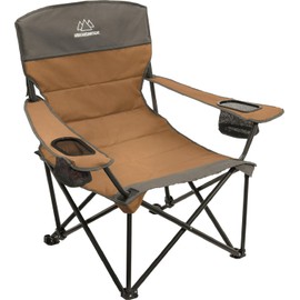 MOUNTAIN SUMMIT GEAR Quilted Low Camping Chair with Padded Seat and Back for Camping/Hiking/Backpacking Made by Caddis Sports Inc. (Low Chair (Brown))