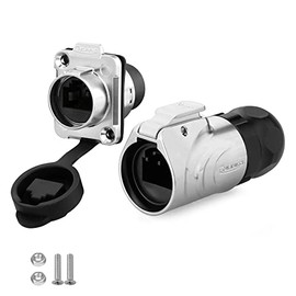 CNLINKO LP-16 RJ45 Conector industrial impermeable IP67 CAT.5E Conector circular de conexión rápida, conector de aviación de liberación rápida, conector 8P8C, conector de carcasa metálica