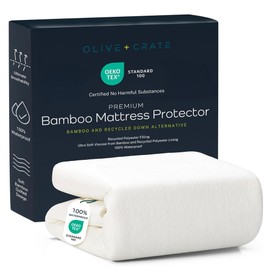 Olive + Crate 100% Viscose Bamboo Mattress Protector - Eco-Conscious Cooling Mattress Cover - Waterproof Hypoallergenic Protection - Breathable California King Shield Against Dust & Spills