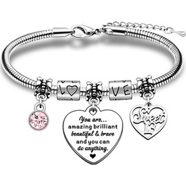 TTOVEN 13th Birthday Gifts for Girls Inspirational Birthday Gifts for Girls You are Amazing Beautiful Birthday Bracelet