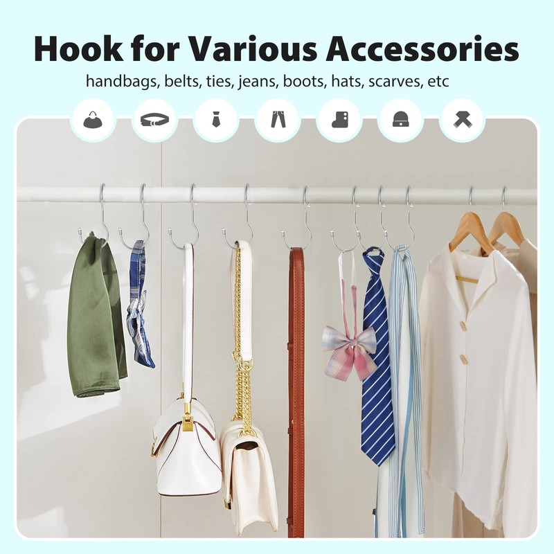 Myfolrena Handbag Hangers Bag Hooks Closet 12 Pack Handbag Hanger