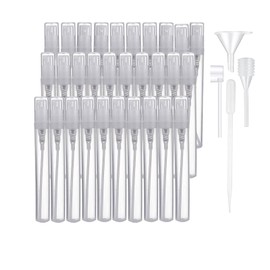 CNHDCT 30 Pcs 5ml Mini Clear Plastic Spray Bottle Portable small Perfume Atomizer for Cleaning, Travel, Perfume,Cleaning agent, transparent, FZP168
