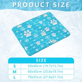 Bekecidi Kühlmatte für Hunde, Eisseide, Haustier-Kühlmatte für Hunde, Katzen, Eisdecke, waschbar, Welpen, Kühlmatten für Sommer, Betten, Autositze (M, 60 x 50 cm)