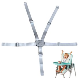 LAKJUOZ 5 Point High Chair Seat Belt Replacement Safety Belts for Baby Pram High Chair Strap Tripp Trapp Chair Strap Adjustable Safety Belt High Chair Convertible