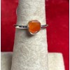 Natural Creations sterling silver stackable ring Size 9 Carnelian Raw