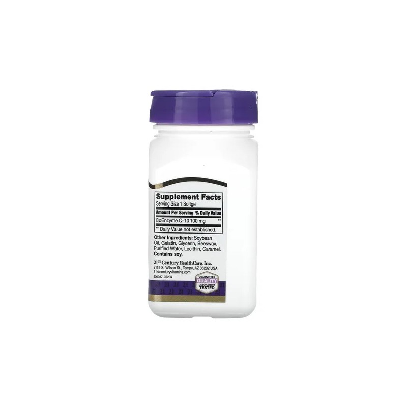 CoQ-10 100 mg 90 Cápsulas Sin Sabor 21st Century Antioxidante