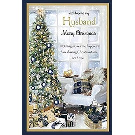 with Love to My Husband - Large Merry Christmas Card