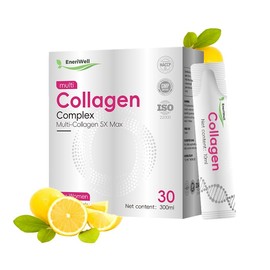 Angel Silk EneriWell 5 Type Multi Collagen Complex, Optimal Abnsorptio Complex Multi-Collagen 5X Max - I-II-III-V-X Anti-Aging Collagen Supplements for Skin, Hair Growth, Nails, Joints, for Women and Men 300ML