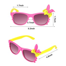 Weewooday 4 Pairs Toddler Sunglasses Girls Funny Kids Sunglasses Strawberry Bunny Pineapple Sunglasses for Little Girls Baby (Red, Pink, Black, Light Pink)