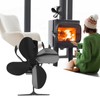4 Blade Fireplace Fan Aluminium Alloy Heat Powered High Temperature