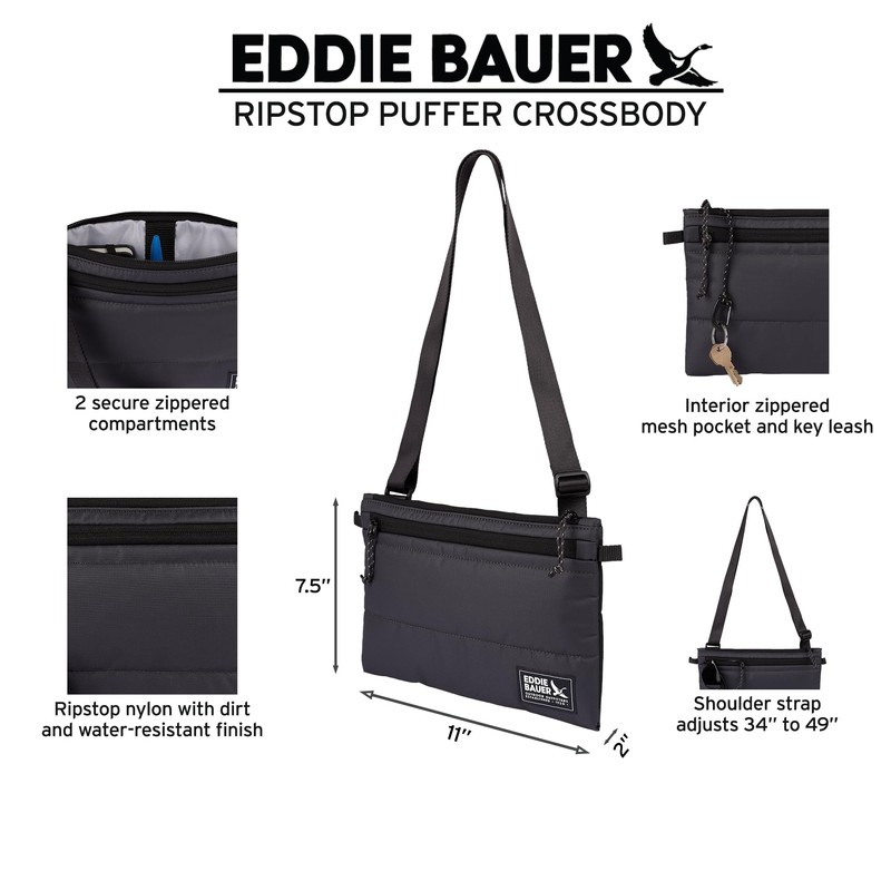 Eddie Bauer Crossbody Handbag, Carbon
