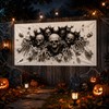 Halloween Decorations Outdoor, Plastic Backdrop 65" x 32.7", Skull Halloween