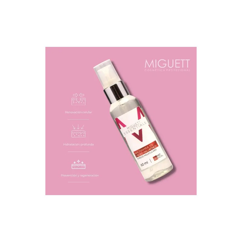 Mist Facial Niacinamida 10% + Ácido Hialurónico Miguett 60ml Todo