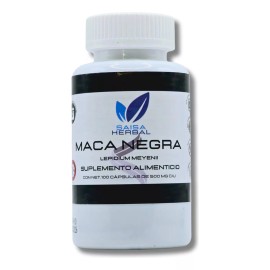 SAISA HERBAL Maca Negra Orgánica 100% Pura Con 100 Cápsulas.