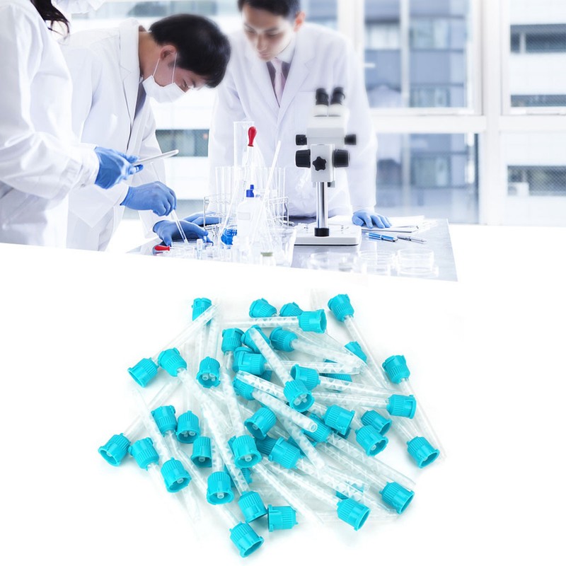 50PCS Disposable Dental Intraoral Mixing Tips Silicone Rubber Mix Propotion