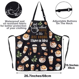 JNIAP Coffee Aprons For Barista Coffee Themed Aprons Coffee Shop Aprons Barista Apron Coffee Lover Gift Coffee Server Apron (Day Without Coffee beans)