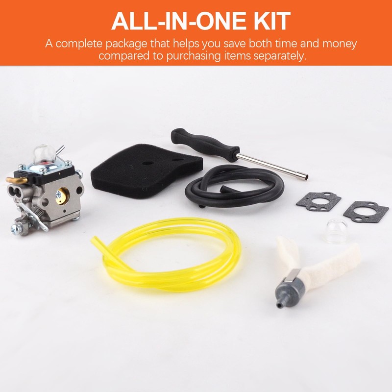 Carburetor Air Filter Kit for Husqvarna 122HD45 122HD60 Redmax CHT220