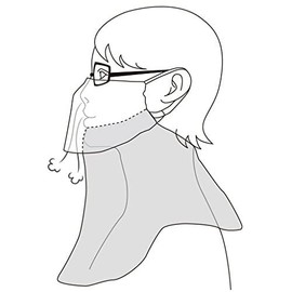 YAKeNU UV CUT MASK UV Protection Face Cover, Dot Yakene, Face Cover That Does Not Suffer From Breathing (Velcro, 595 Pin Dot Black)