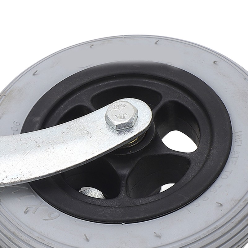 Wheelchair Replacement Wheel Grey 6 Inch PU Inflatable Universal Wheelchair