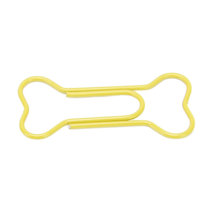 100pcs Colored Dog Bone Shape Paper Clips Black Lightweight Notebook