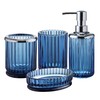 4PCs Heavy Weight Decent Blue Glass Bathroom Accessories Set with