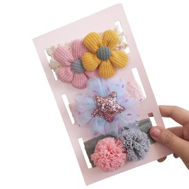 PEXIVOZ 3 Pack Baby Headbands for Girls, Nylon Baby Headbands, Elastic Baby Flower Headbands, Suitable for Little Girls as Baby Photo Props