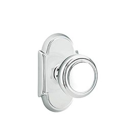 Emtek Passage Set, Style 8 Rosette, Norwich Knob, Polished Chrome US26